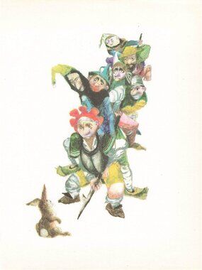 Seven Swabians Jiri Trnka 8.5"x10" Art Brothers Grimm Illustrations German Fairy
